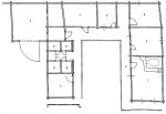 21. bra. Kertett hz alaprajza, Szalaf (Zala m.): 1. fstshz (szoba); 3. kamra; 4. istll; 5. tornc; 7. pajta; 8. sertslak. (Az pletet a szentendrei Szabadtri Nprajzi Mzeumba teleptettk t.)