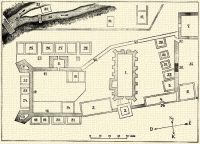 -tordai kastly alaprajza. 1. Ev. ref. templom; 2. leomlott torony helye; 3. lenyiskola plete; 4. csizmadia-rszin; 5. kordovny-rhely; 6. fiscus-hz plinka-rdja; 7. fiscus-hz (rgi fejedelmi lak); 8. kastly kapubstyja; 9. dlnyugati szglet-bstya; 10. dlkeleti szglet-bstya; 11., 12., 13. a fennll vrfalak; 14. fszer; 15. harangoz laksa; 16. haranglb; 17. ref. elemi-iskola; 18., 19., 20., 21., 22., 23., 24., 25., 26., 27., 28., 29., 30., 31., 32. apr taxs hzikk; 33. malomrok; 34. tjr boltozott folyos; 35. fiscus-hz udvara; 36. rgi kapuhely; 37. ujabban nyitott kapu; 38. Vladutz-malom; 39. Rkos-patak; 40., 41. lebontott vrfal kpzelt vonala; 42. gyalog-hd.