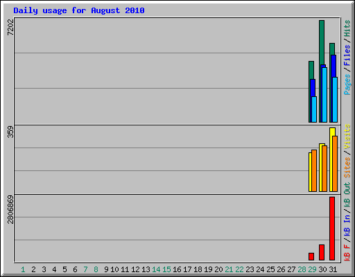 Daily usage for August 2010