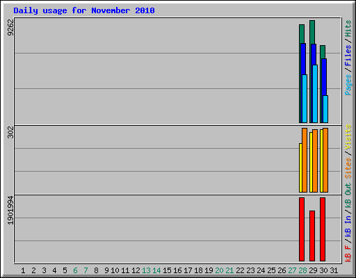 Daily usage for November 2010