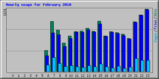 Hourly usage for February 2010