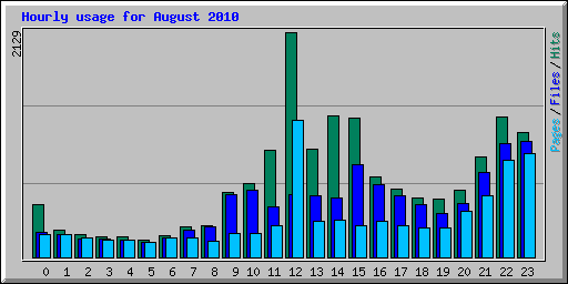 Hourly usage for August 2010